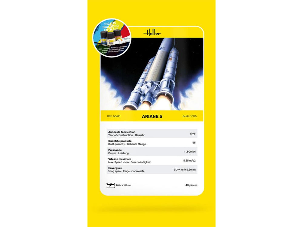 Heller 56441 Ariane 5 Starter Kit 1:125 Model Kit