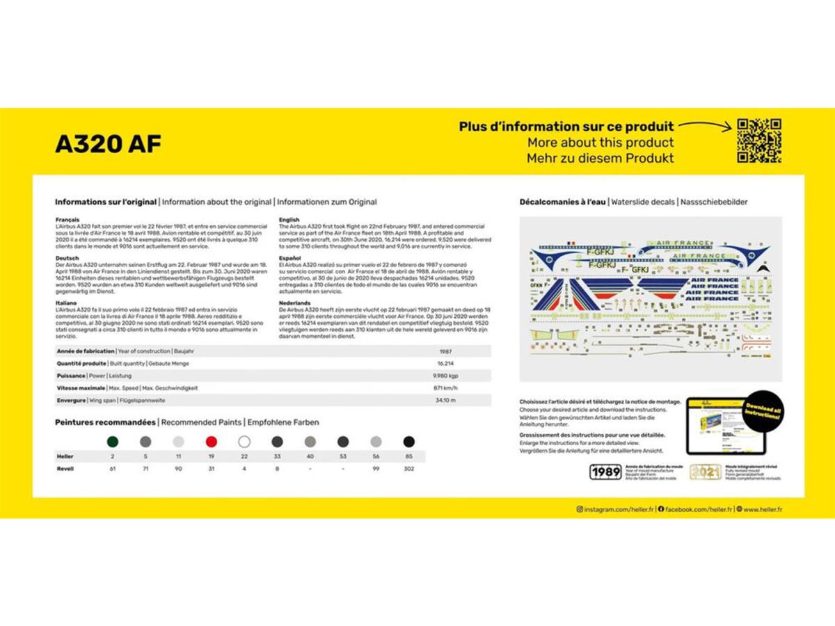 Heller 56448 Airbus A320 Air France Starter Kit 1:125 Model Kit