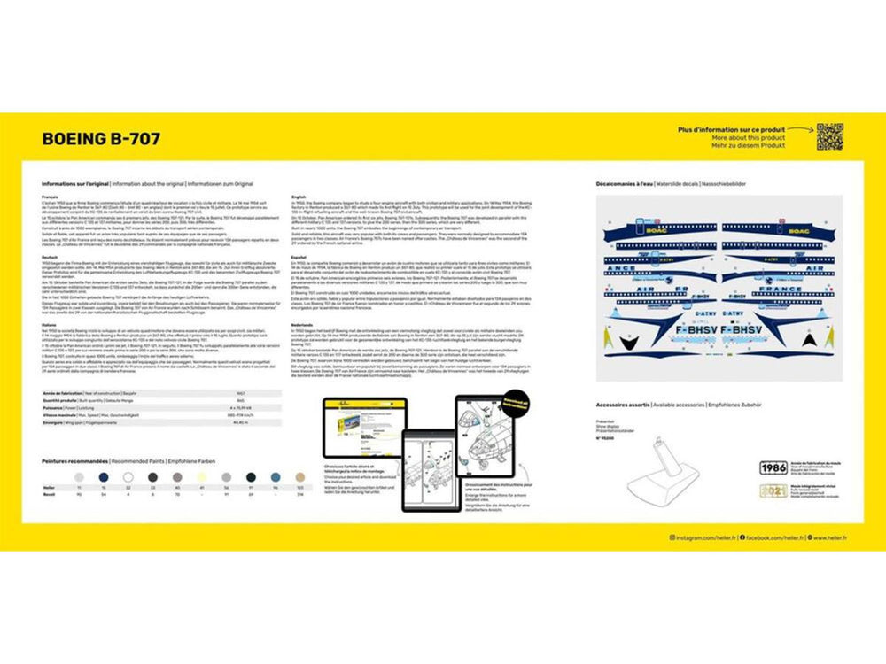 Heller 56452 Boeing B-707 Air France Starter Kit 1:72 Model Kit