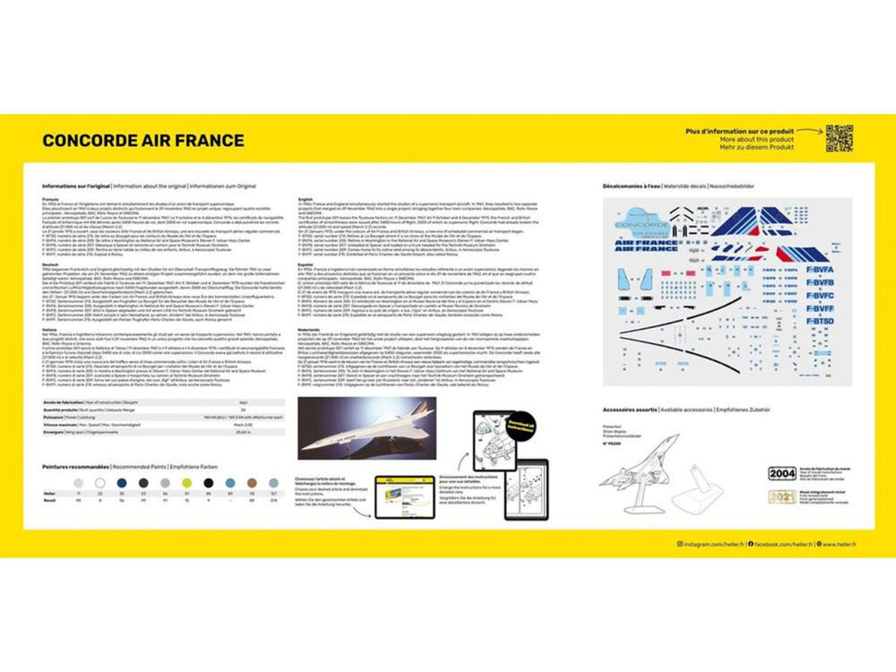 Heller 56469 Concorde Air France Starter Kit 1:72 Model Kit