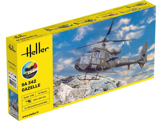 Heller 56486 French Aerospatiale SA 342 Gazelle Starter Kit 1:48 Model Kit
