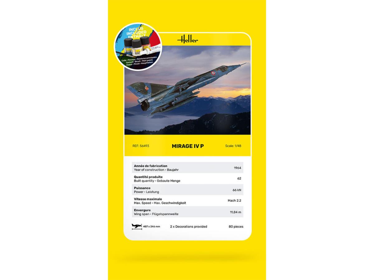 Heller 56493 French Dassault Mirage IV P Starter Kit 1:48 Model Kit