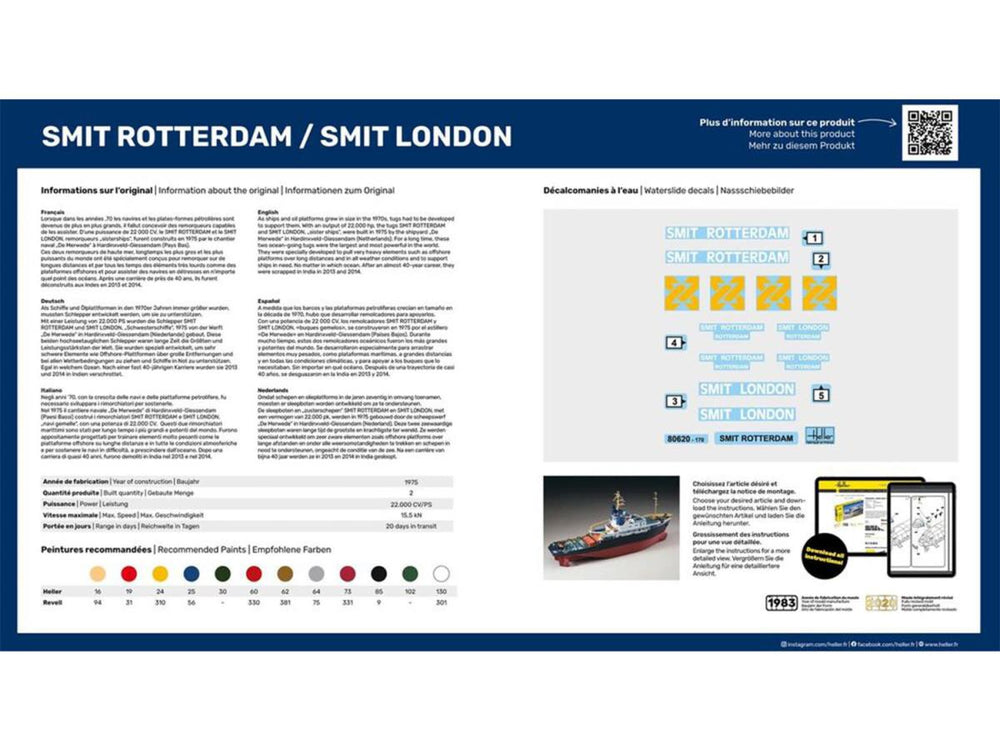 Heller 56620 Smit Rotterdam/Smit London Starter Kit 1:200 Model Kit