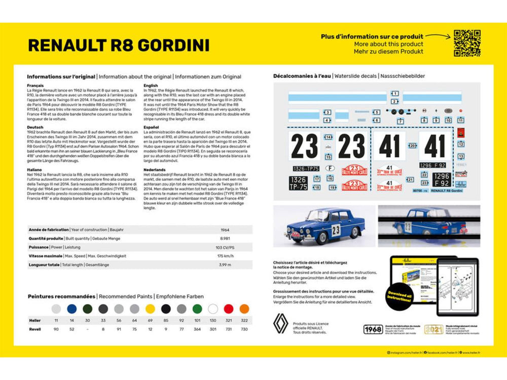 Heller 56700 Renault R8 Gordini Starter Kit 1:24 Model Kit