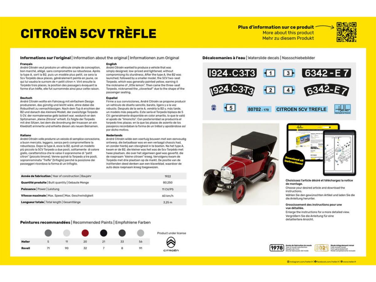 Heller 56702 Citroen 5CV Trefle Starter Kit 1:24 Model Kit