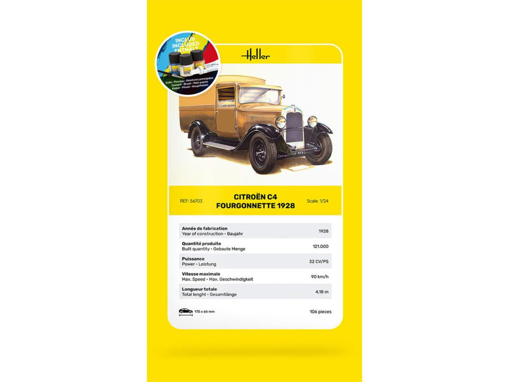 Heller 56703 Citroen C4 Fourgonnette 1928 Starter Kit 1:24 Model Kit