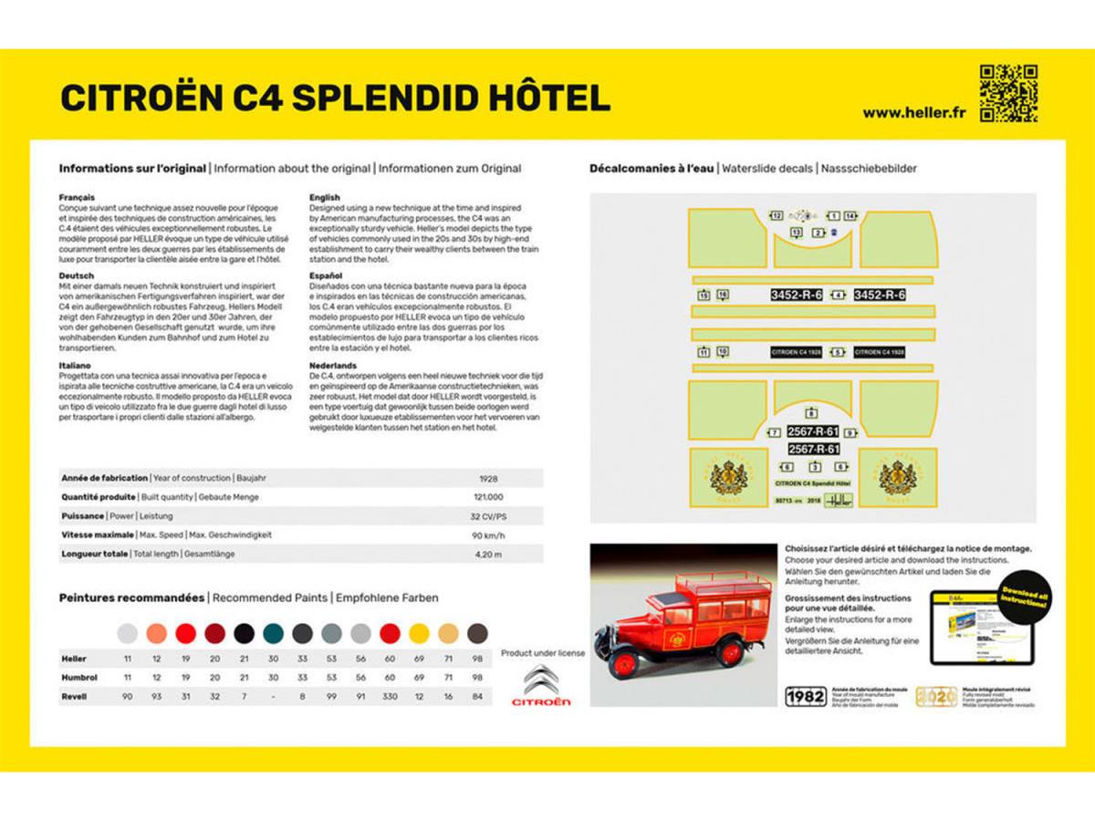 Heller 56713 Citroen C4 Splendid Hotel Starter Kit 1:24 Model Kit