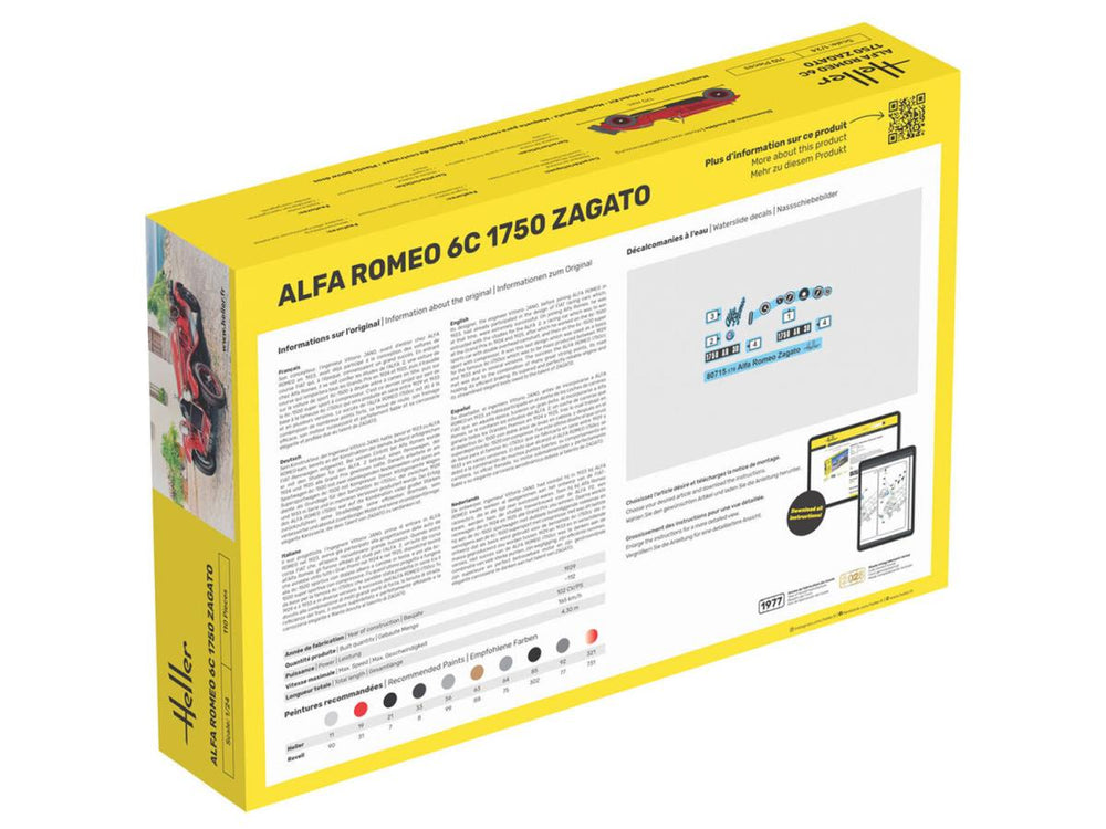 Heller 56715 Alfa Romeo 6C 1750 Zagato Starter Kit 1:24 Model Kit