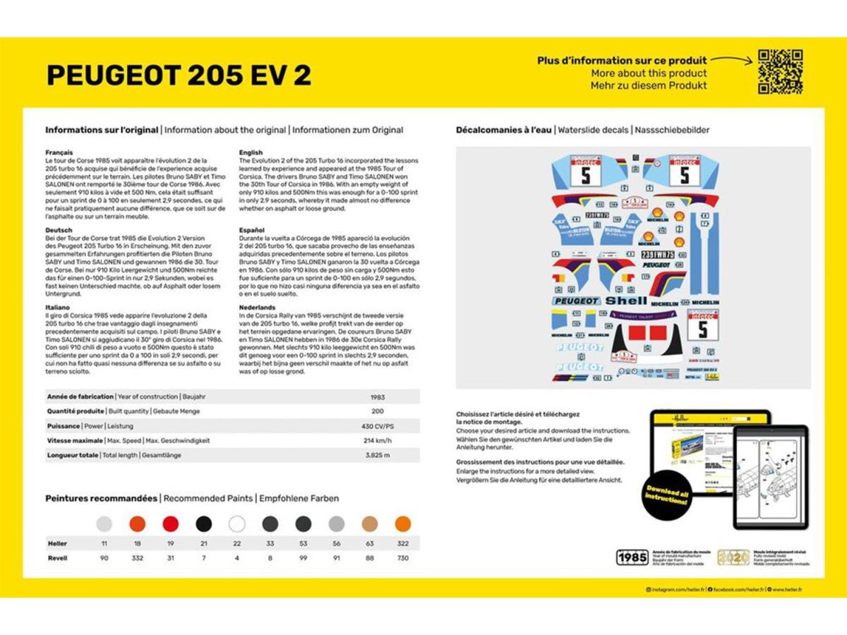 Heller 56716 Peugeot 205 EV2 Starter Kit 1:24 Model Kit