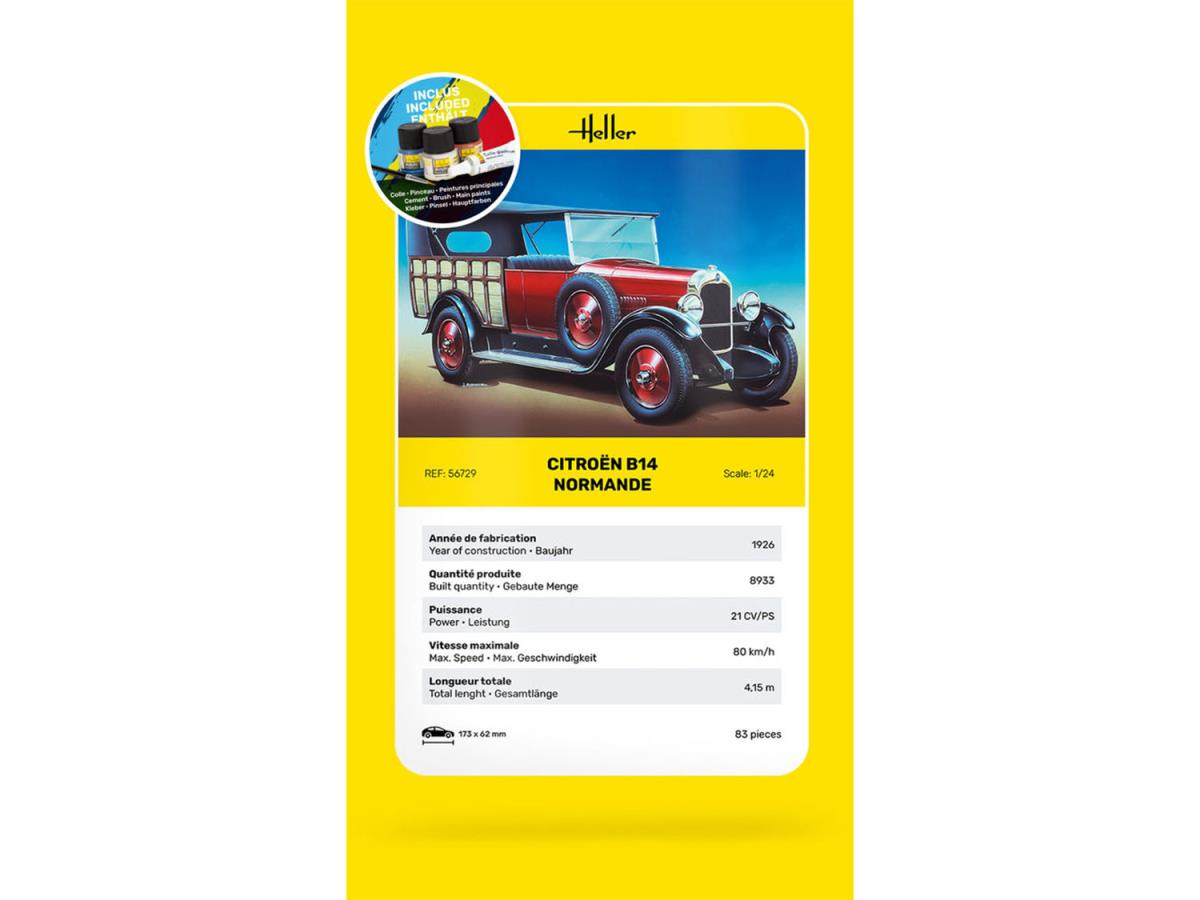 Heller 56729 Citroen B14 Normande Starter Kit 1:24 Model Kit