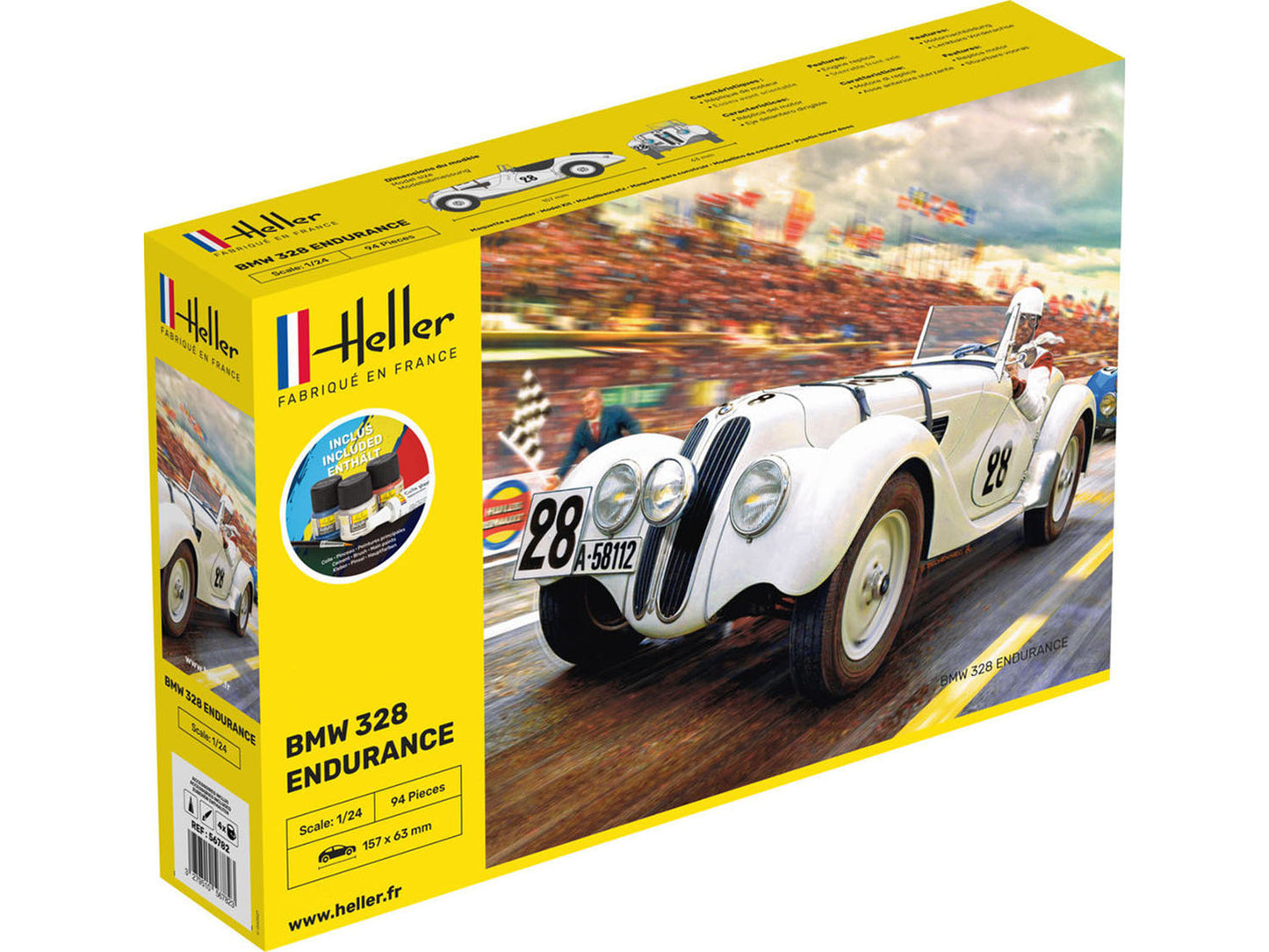 Heller 56782 BMW 328 Endurance Starter Kit 1:24 Model Kit