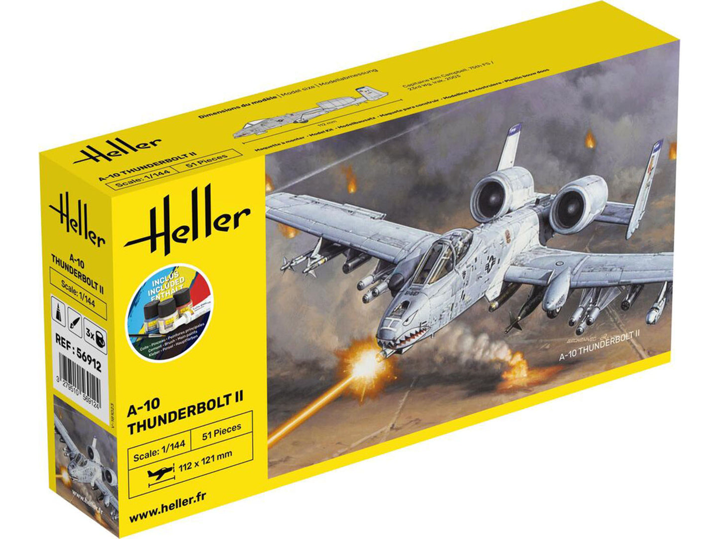 Heller 56912 US Fairchild A-10 Thunderbolt II Starter Kit 1:144 Model Kit