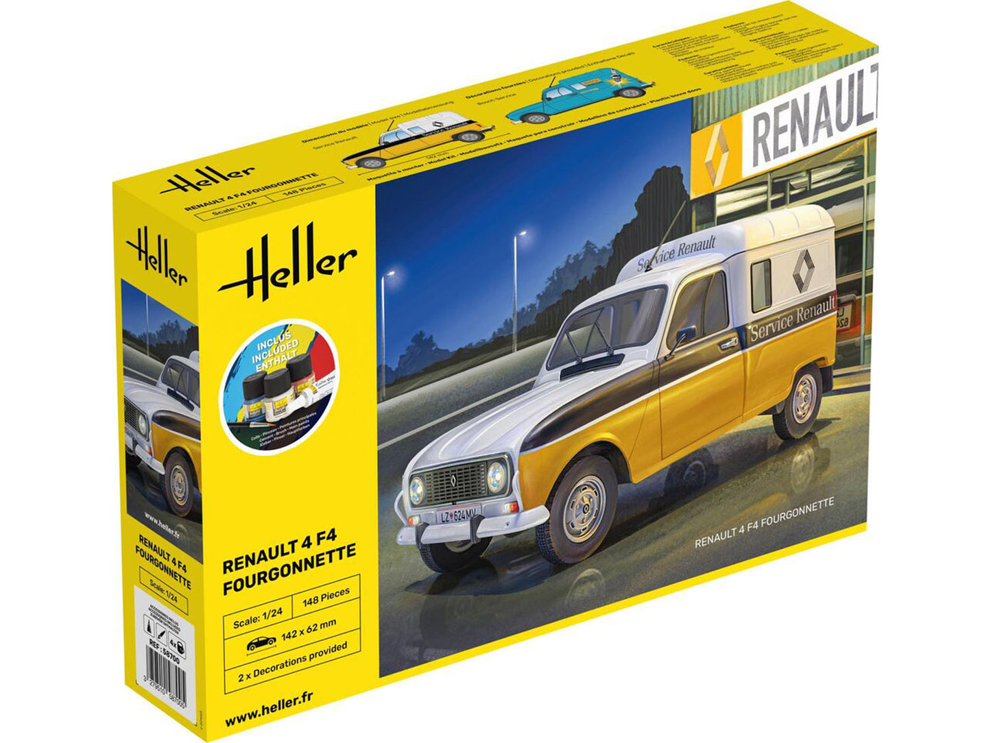 Heller 58700 Renault 4 F4 Fourgonnette Starter Kit 1:24 Model Kit