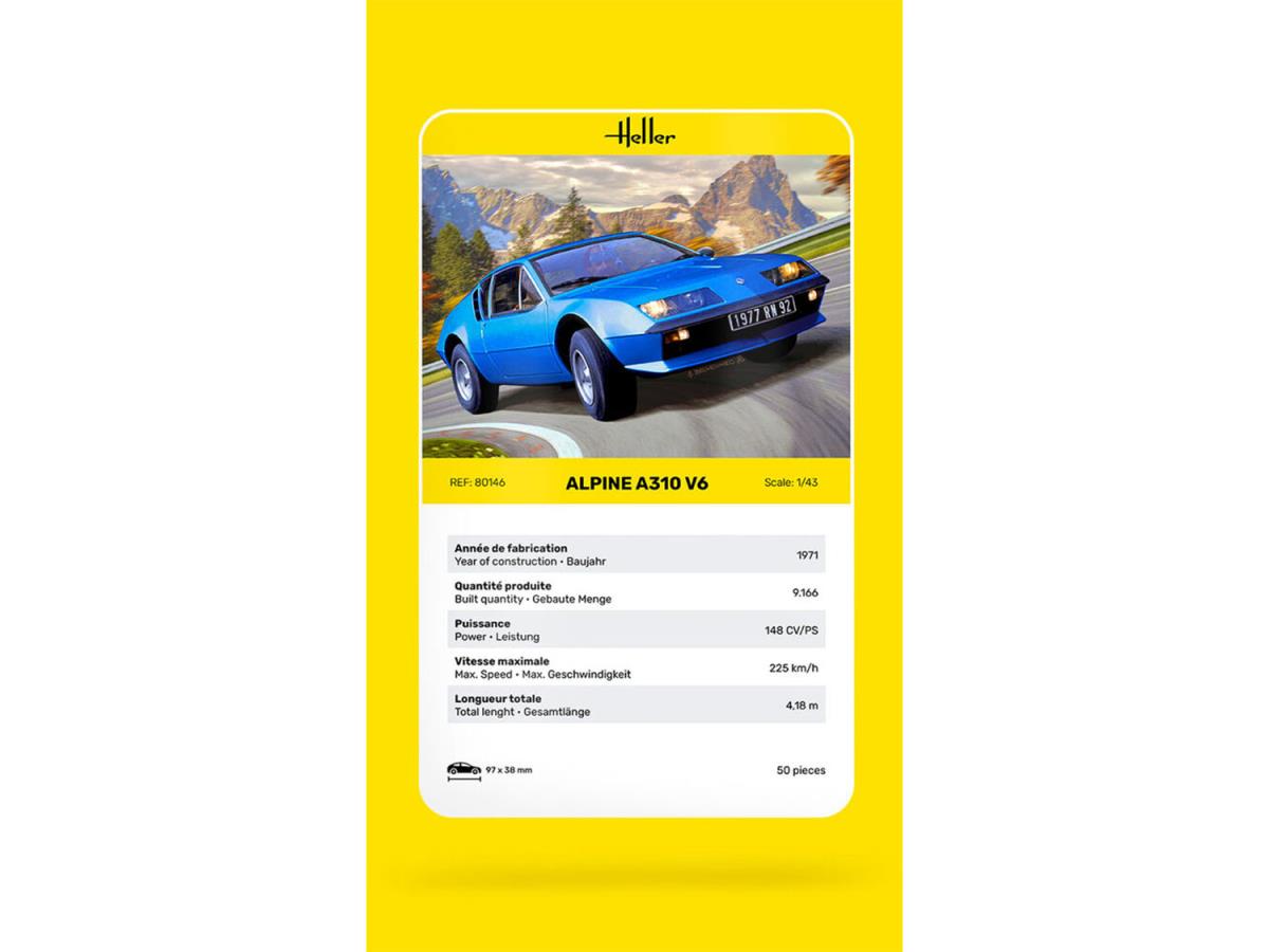 Heller 80146 Alpine A310 V6 1:43 Model Kit