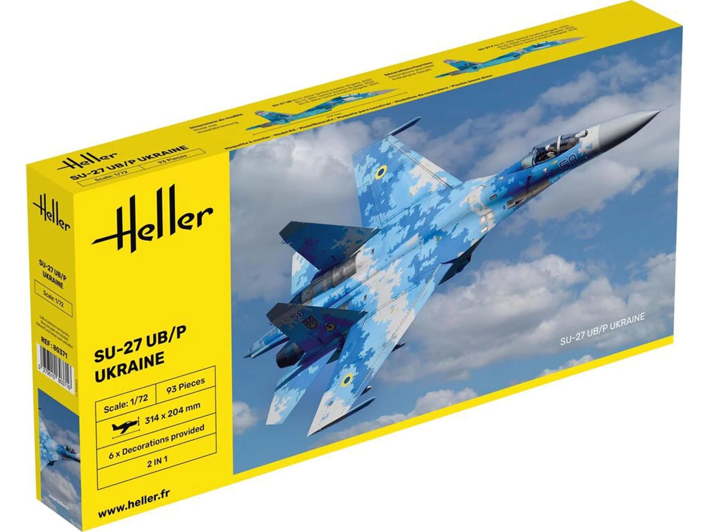 Heller 80371 Ukraine Sukhoi SU-27 UB/P 1:72 Model Kit