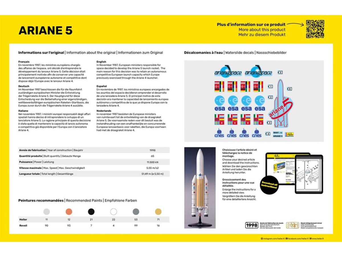 Heller 80441 Ariane 5 1:125 Model Kit