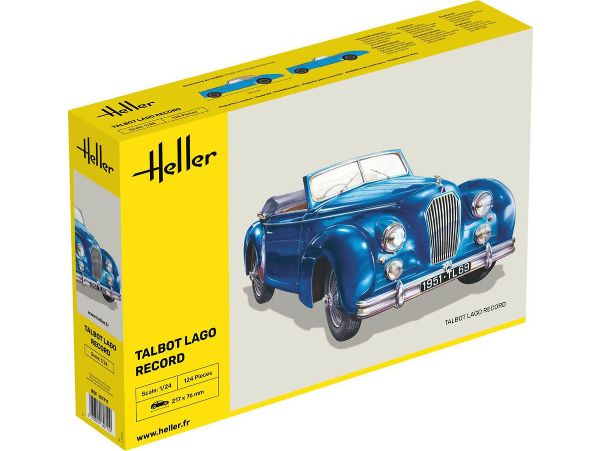 Talbot Model Kit Heller 80711 Talbot Lago Record 1:24 Model Kit – Jadlam Toys & Models