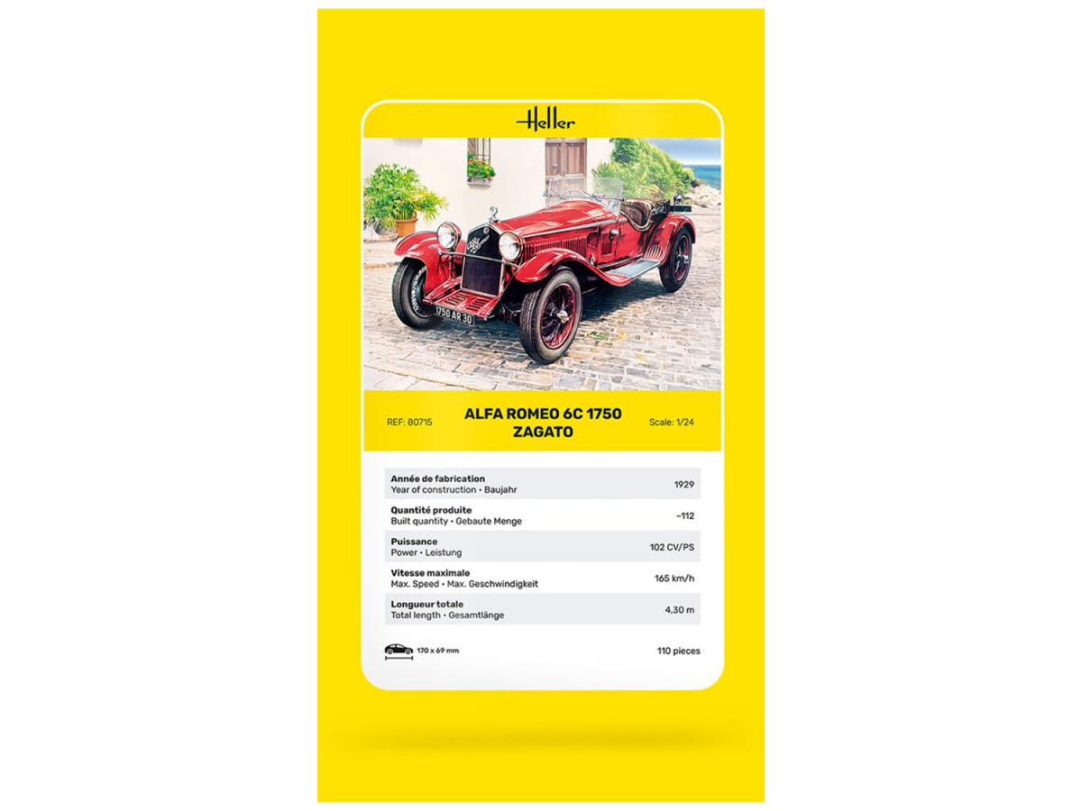 Heller 80715 Alfa Romeo 6C 1750 Zagato 1:24 Model Kit
