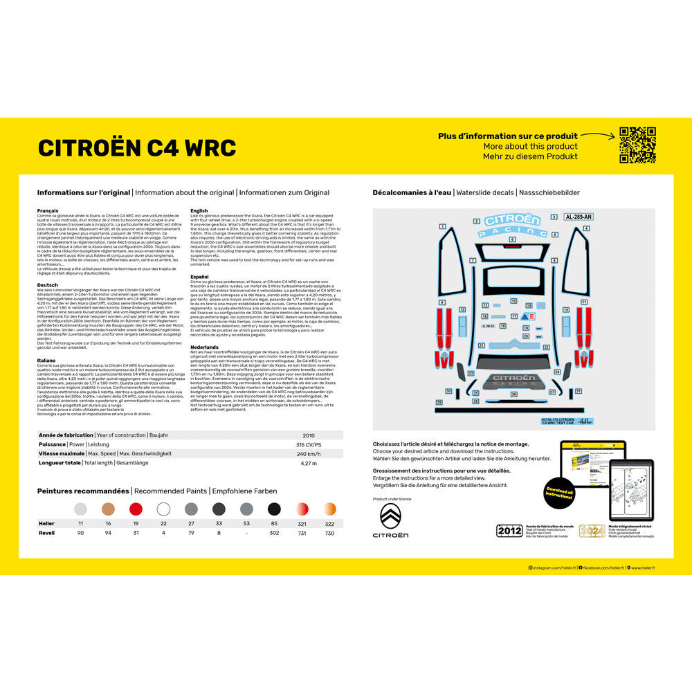 Heller 80756 Citroen C4 WRC 1:24 Model Kit
