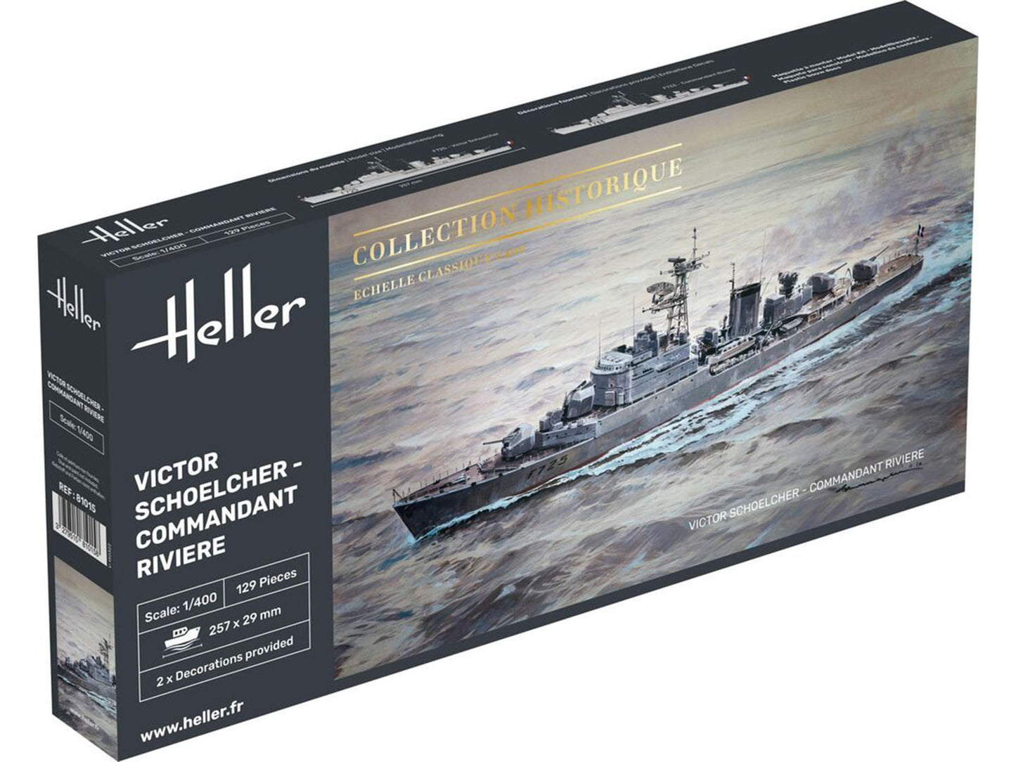 Heller 81015 French Warship Victor Schoelcher Commandant Riviere 1:400)