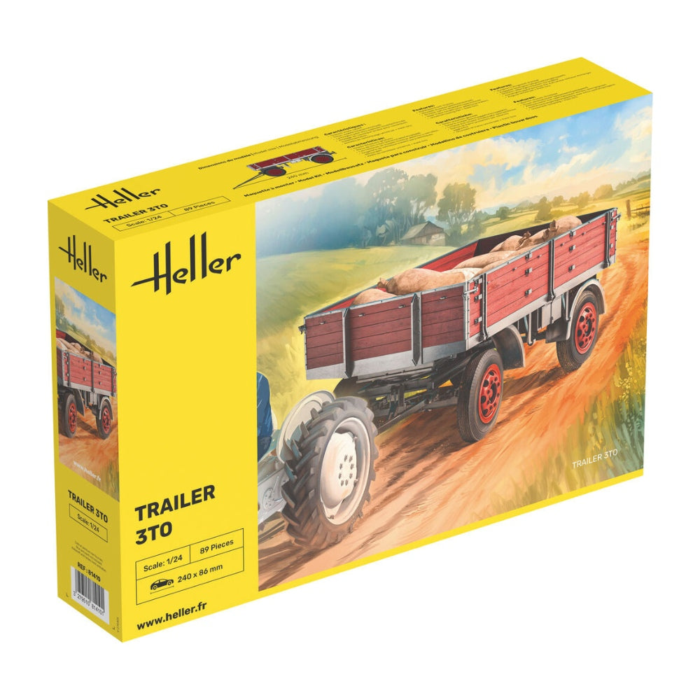 Heller 81410 3 ton Tractor Trailer Farm 1:24 Model Kit