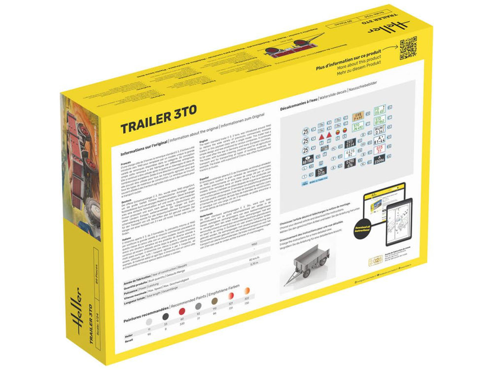 Heller 81410 3 ton Tractor Trailer Farm 1:24 Model Kit