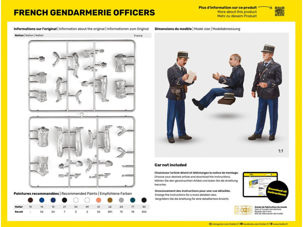 Heller 82751 French Police Officers 1:24 Model Kit