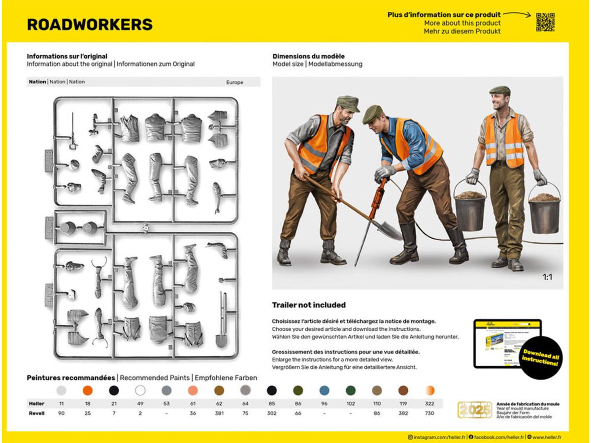 Heller 82754 Road Workers Figures 1:24 Model Kit