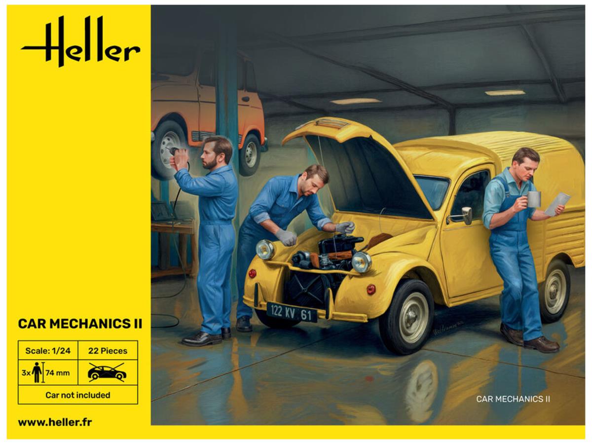 Heller 82756 Car Mechanics Workers Version 2 Figures 1:24 Model Kit