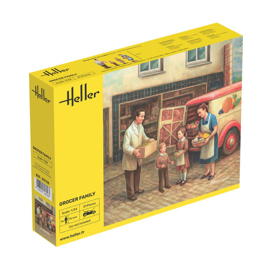 Heller 82758 Grocer Family Figures 1:24 Model Kit