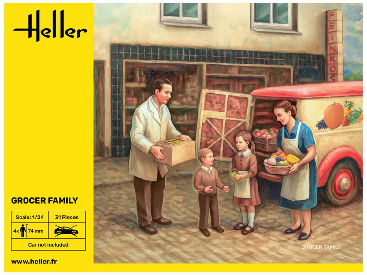 Heller 82758 Grocer Family Figures 1:24 Model Kit