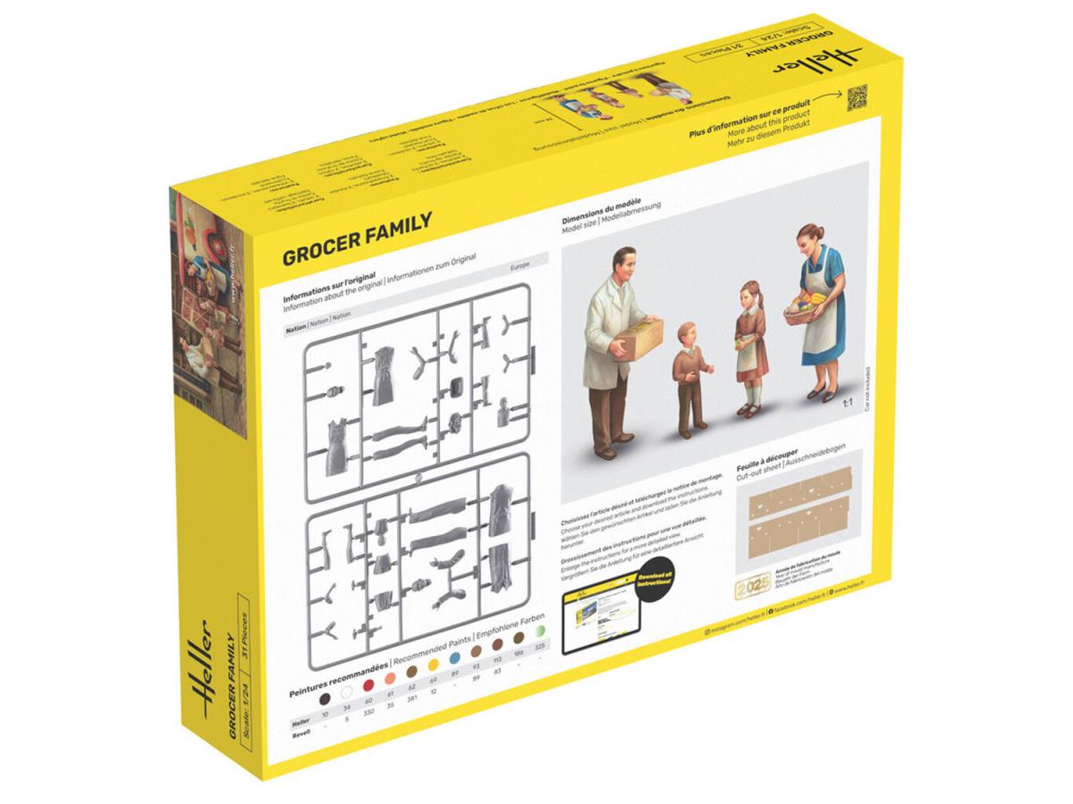 Heller 82758 Grocer Family Figures 1:24 Model Kit