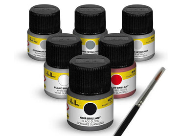 Heller 9403 Sports Car Acrylic Paints (6) & Brush Set