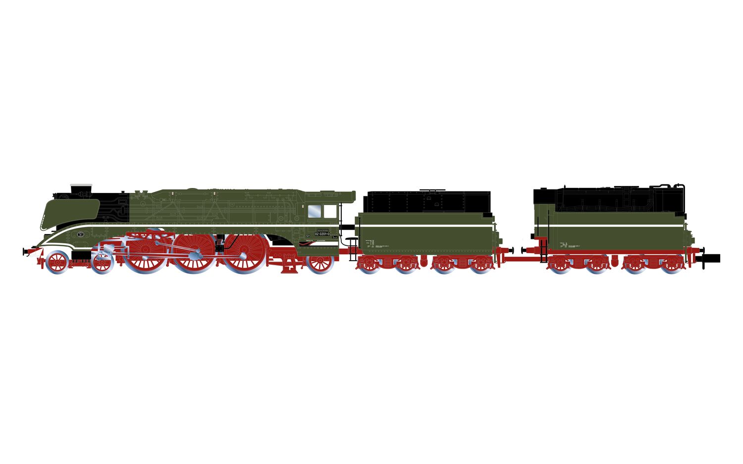 Hin Racing Models Arnold DR BR02 0201-0 Fuel Tender Steam Locomotive V HIN2665 N Gauge ...