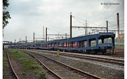 Arnold HIN4349  SNCB DD DEV 66 Blue Car Transporter Set (2) N Gauge