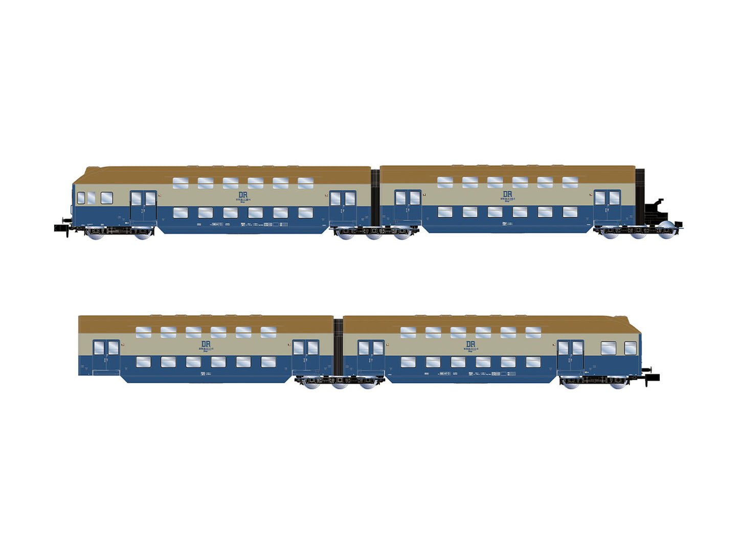 Arnold HIN4521 DR DBv 2nd Class Bi-Level Coach Set (4) IV N Gauge