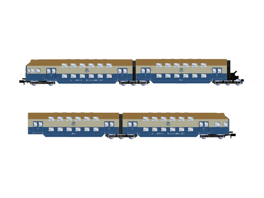 Arnold HIN4521 DR DBv 2nd Class Bi-Level Coach Set (4) IV N Gauge