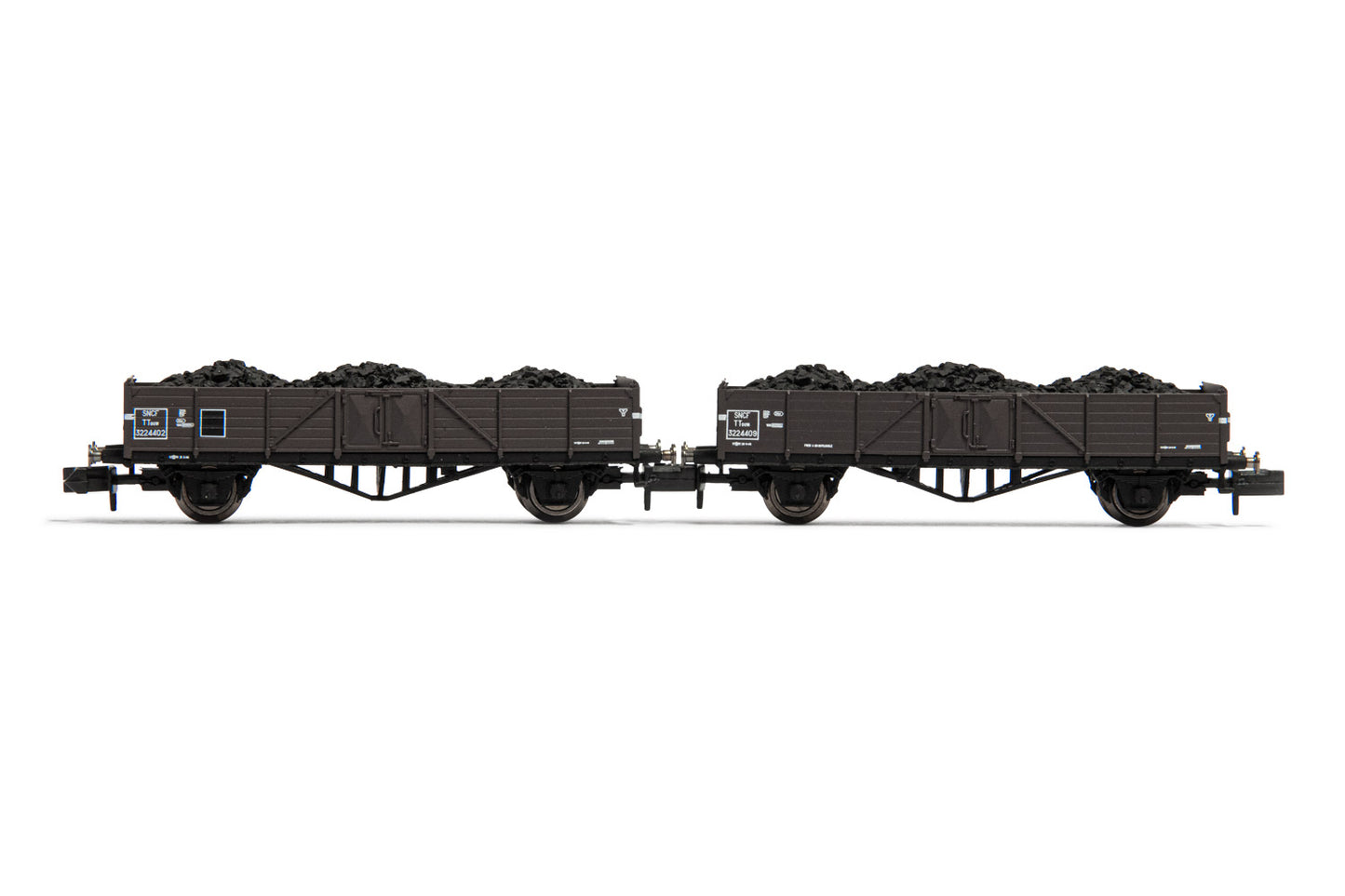 Arnold HIN6492 SNCF Tw Open Wagon Set (2) w/Coal Load II N Gauge