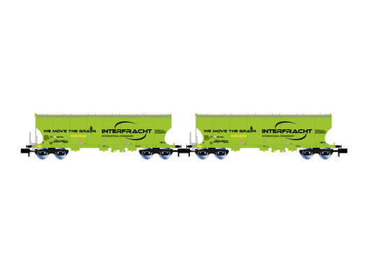 Arnold CZ Interfracht Silo Wagon Neongreen Set (2) IV HIN6625 N Gauge