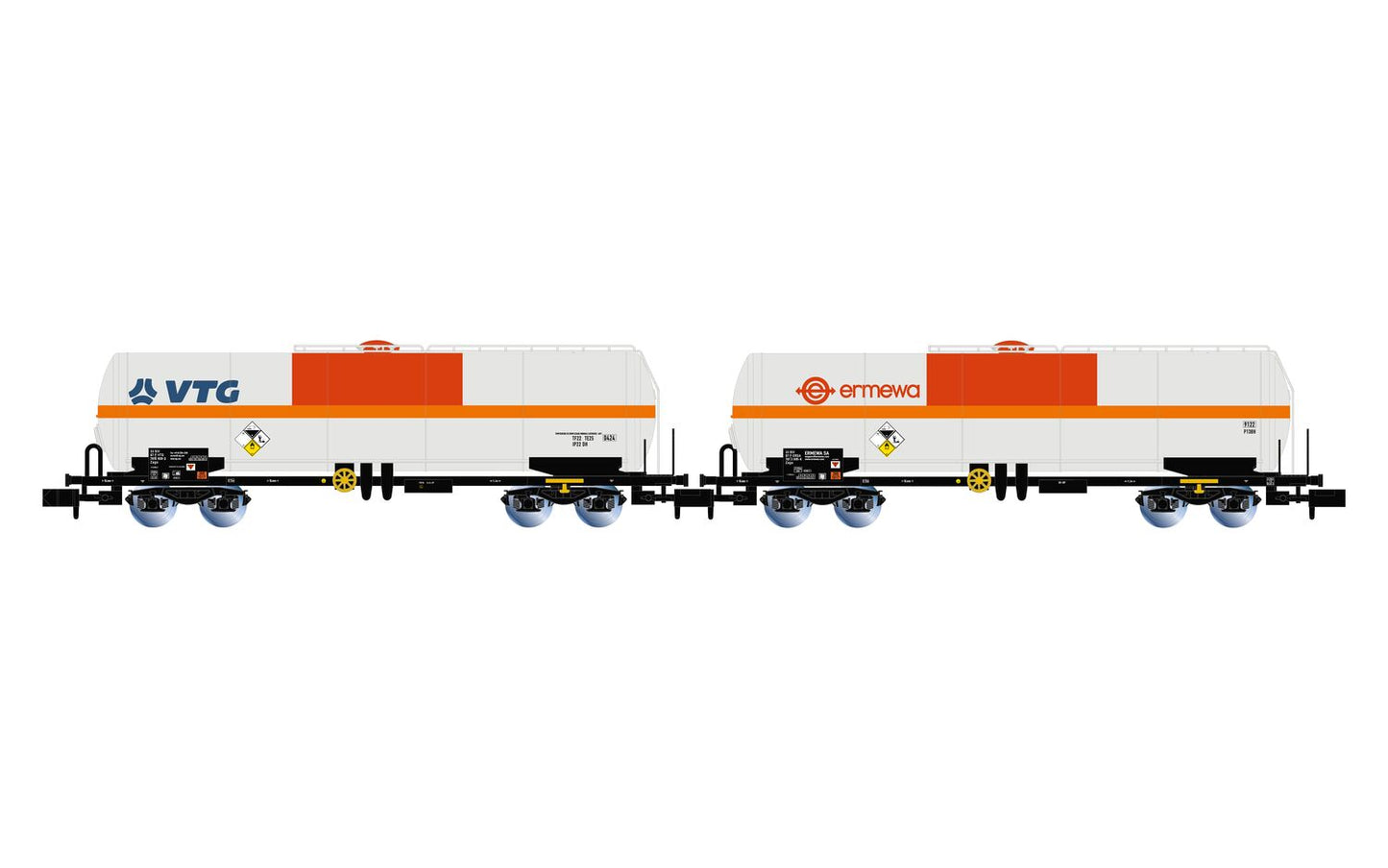 Arnold SNCF VTG/Ermewa Chlorine Tank Wagon Set (2pcs) VI HIN6634 N Gauge