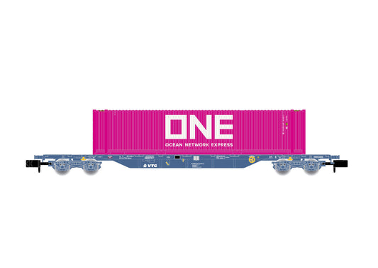 Arnold VTG Bogie Flat Wagon w/45' ONE Container VI HIN6653 N Gauge