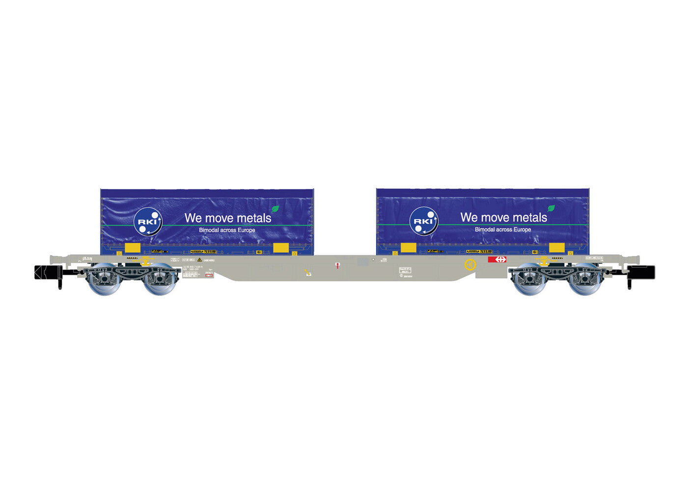 Arnold DBAG Bogie Flat Wagon w/2x22' Rhienkraft Container V HIN6659 N Gauge