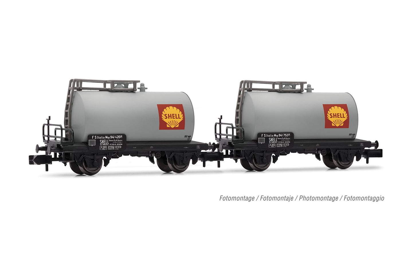 Arnold FS Shell 2 Axle Tank Wagon Set Silver (2pcs) III HIN6701 N Gauge