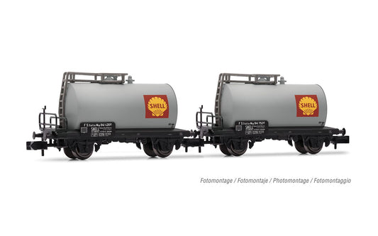 Arnold FS Shell 2 Axle Tank Wagon Set Silver (2pcs) III HIN6701 N Gauge