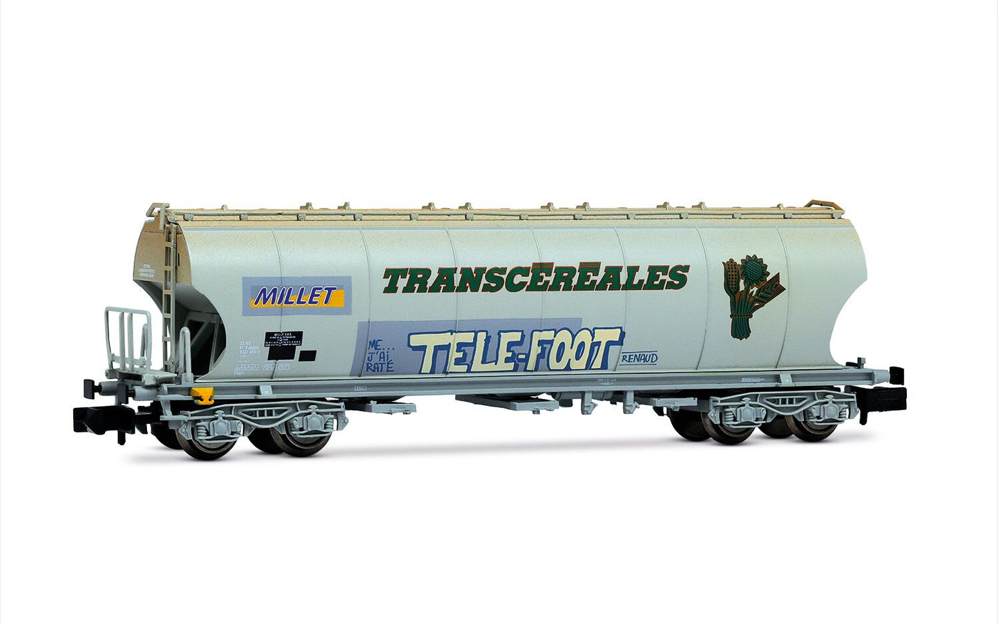 Arnold F-MISA Millet 4 Axle Cereal Hopper w/Graffiti VI HIN6705 N Gauge