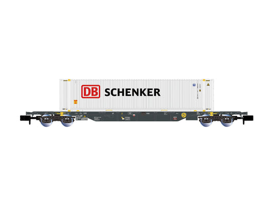 Arnold HIN6744 DBAG Sgnss Bogie Flat Wagon w/DB Schenker Container Load VI N