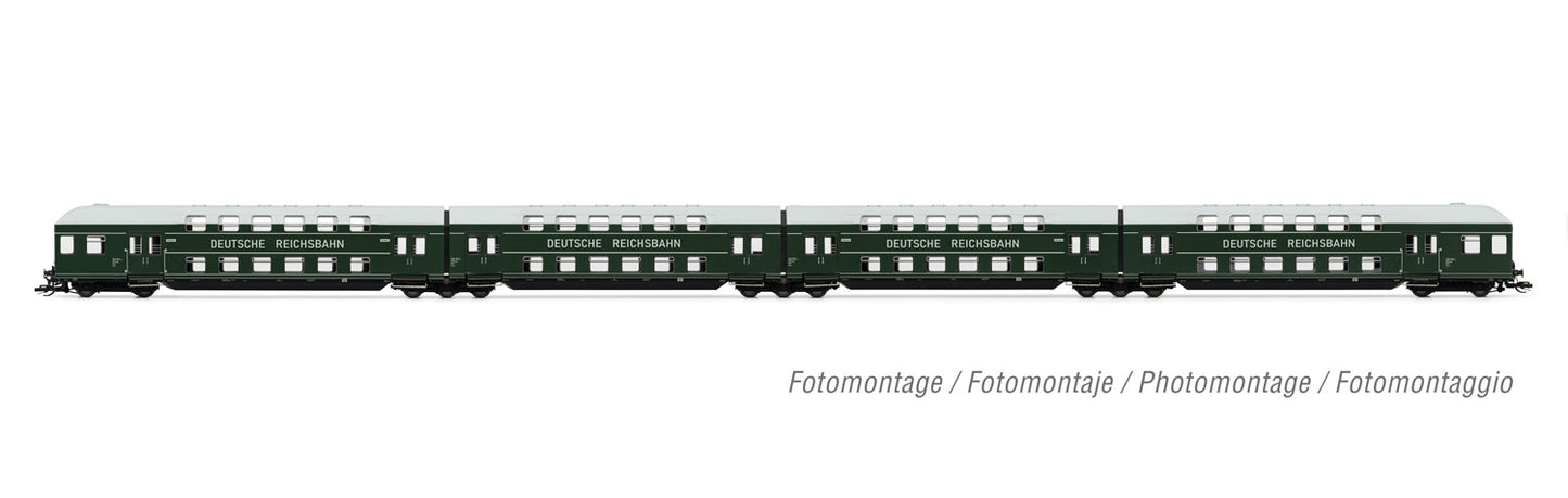 Arnold HIN9519 DR Bi-Level Coach Set (4) III TT Scale