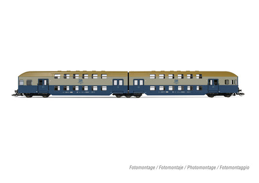 Arnold DR Bi-Level Coach Set Blue/Grey (2) IV HIN9522 TT Gauge