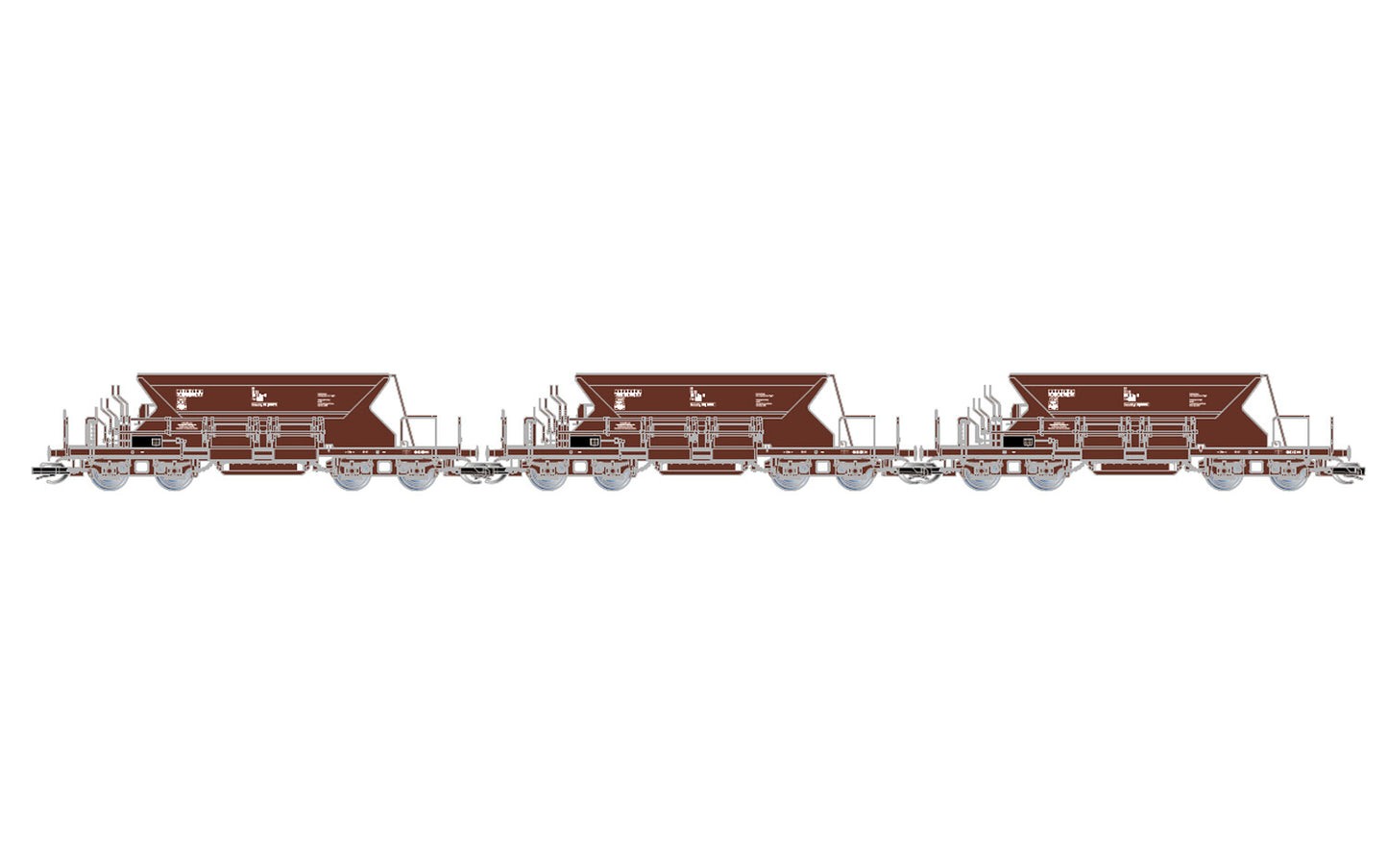 Arnold DR Fac Self Discharge Hopper Wagon Set (3) IV TT Gauge HIN9747