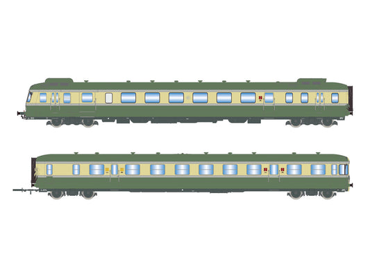 Jouef SNCF RGP II X2719 Diesel Railcar & XRAB7708 Trailer IV HJ2429 HO Gauge